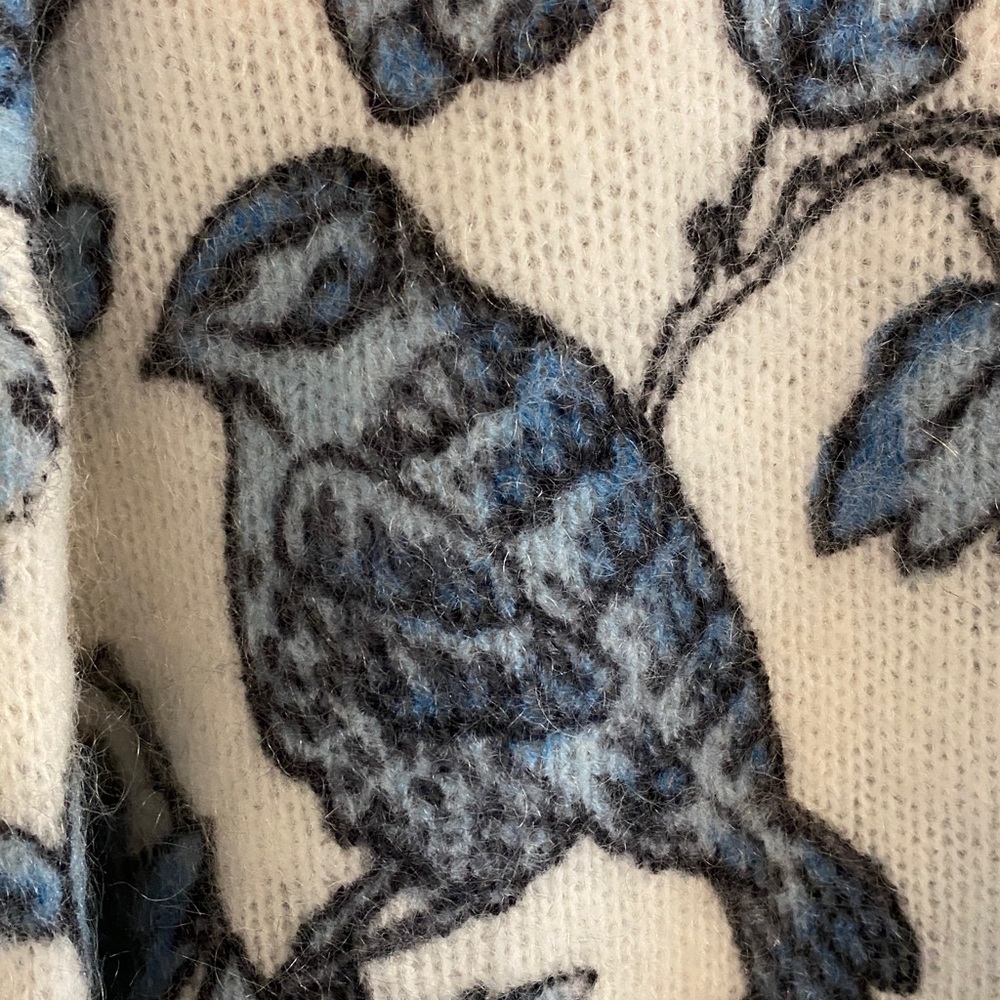 Sezane Thibault Sweater - Sézane X Antoinette Poisson Blue Birds Print - Size M - Picture 6 of 7
